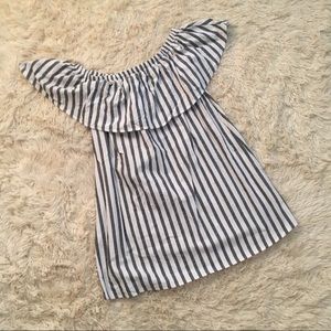 Hondie Off The Shoulder Ruffle Tunic Dress